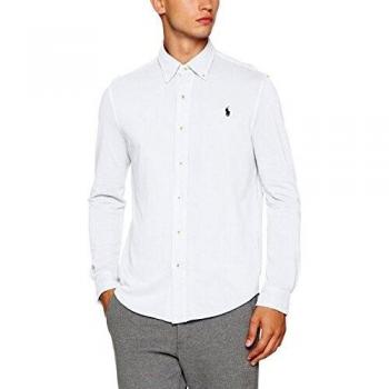 Camisa Tejido Pique Polo Ralph Lauren Hombre Blanco