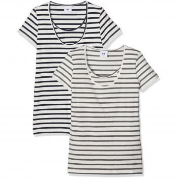 MAMALICIOUS MLLEA ORGANIC NELL S/S Y/D TOP NF 2PACK, Camisa de maternidad Mujer, Blanco