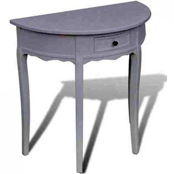 vidaXL Tocador con Cajón Modelo Media Luna Blanco Mueble de Maquillaje Joyería