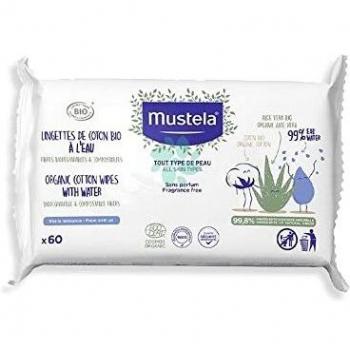 MUSTELA Toallitas al Agua Bio Paquete 60unds, Negro