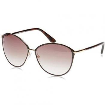 Tom Ford Penelope Cat Eye Oversized Sunglasses - Brown on Gold with Havana Gradient - One Size