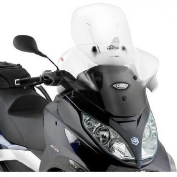 Parabrisas GIVI Airflow Transparente para Piaggio, 570-690 mm de alto y 650 mm de ancho