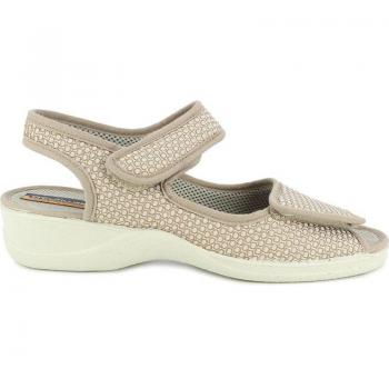 Sandalias cómodas DOCTOR CUTILLAS para señora en color taupe, modelo 21783 Print Taupe (40), con cierre de velcro