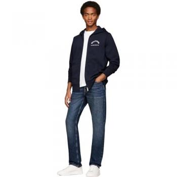 Tommy Hilfiger Men's Blue Zip-Up Hoodie with Logo - Regular Fit