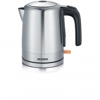 SEVERIN Hervidor de Agua, 1,0 L, 2.200 W aprox., WK 3496, Acero Inoxidable/Negro