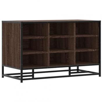 Banco Zapatero de Madera de Ingeniería y Metal en Color Marrón Roble 84x40x53,5 cm