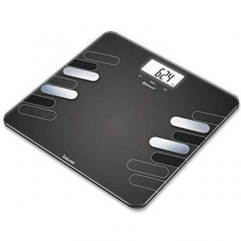 Beurer BF600 - Báscula Diagnóstica Bluetooth, Báscula de Baño Corporal Compatible con la App en Español Health Manager, 4 Electrodos, Android y iOs, Negro