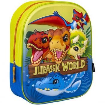 Mochila Escolar Infantil 3D Jurassic World Verde Claro/Azul 25 x 31 x 10 cm - Cerdá