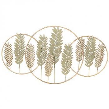 Decoración de pared moderna de hierro hecho a mano en dorado y verde Copernicium