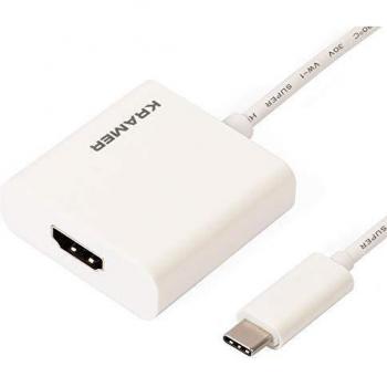 Kramer Electronics ADC-U31C/HF USB Type-C to HDMI Adapter Cable, 0.17 m (6.7) White