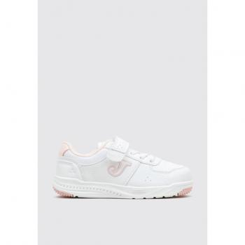Zapatilla Deportiva JOMA Harvard JR 31 Velcro y Cordones Elásticos Blanco/Rosa