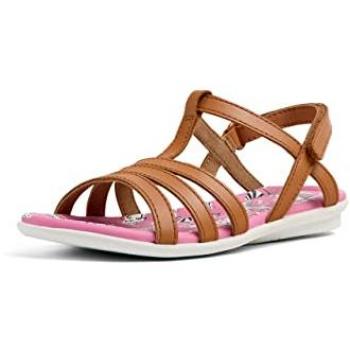 Sandalias de Niña Camper K800543 de Piel con Cierre Adherente, Color Marrón, Talla 34