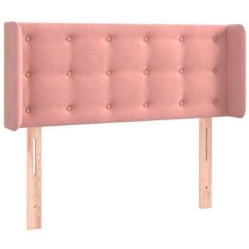 Cabecero con LED de terciopelo rosa 83x16x78/88 cm