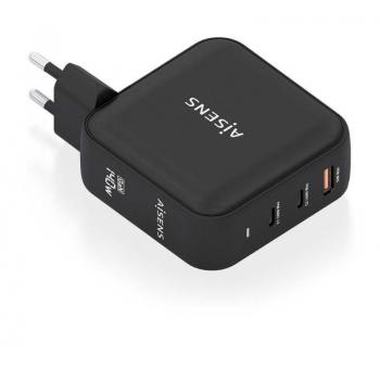 AISENS Cargador GaN 140W - 2xUSB-C PD3.1 QC4.0 - 1xUSB-A QC3.0