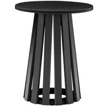 Mesa Auxiliar Redonda Escandinava Negra 45cm - Diseño Elegante, Soporta hasta 100kg