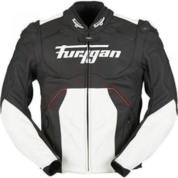 Furygan RAPTOR EVO CHAQUETA MOTORISTA DE CUERO NEGRO BLANCO ROJO M