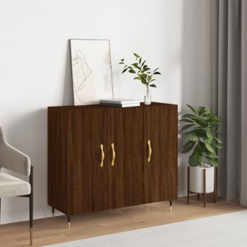 Aparador de madera de ingeniería marrón roble 90x34x80 cm - Mueble de Almacenaje de Salón, Buffet para salón, Armario Auxiliar, Armario de Almacenamiento