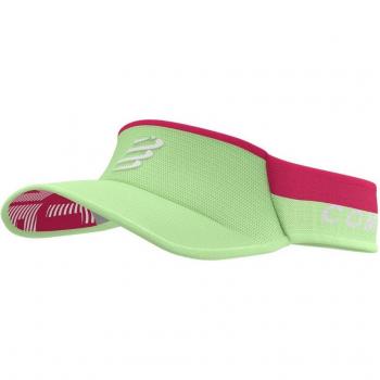 Compressport Ultralight Visor Gorra de Running Verde y Rosa
