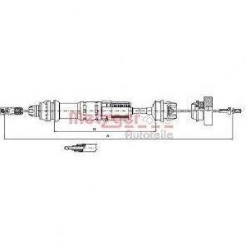Cable de embrague Metzger 11.2280 para Citroen Berlingo, Xsara y Peugeot 306, accionamiento de embrague