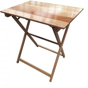 Mesa Velador Plegable de Haya Acabado en Barniz 70x70x76 Cm
