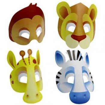 Blister de 8 Máscaras de Safari de cartón