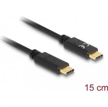 Cable de carga USB-C a USB-C de 15 cm con E-Marker y capacidad de 5 A