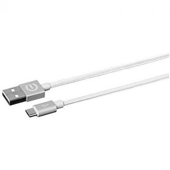 eSTUFF ES80112 - Cable Micro USB de 1 m, Color Plateado