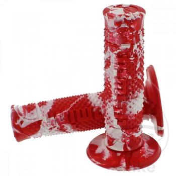 Puños Off Road Domino Snake Rojo/Blanco A26041C93A - Revestimientos A260 Snake Off-road Dual Compound Full Grip