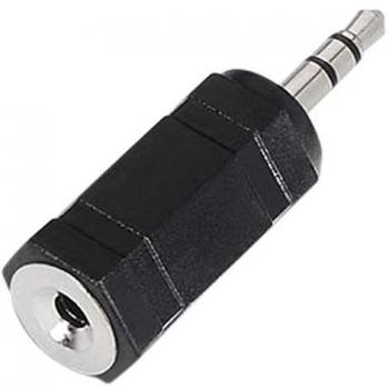 NanoCable 10.27.0002 - Adaptador de audio estéreo mini-Jack a Jack, JACK 3.5/M-JACK 2.5/H, hembra-macho, negro