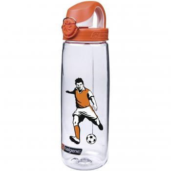 Nalgene 'Everyday OTF' - 0,7 L, transparent-orange, Fussballer dreifarbig