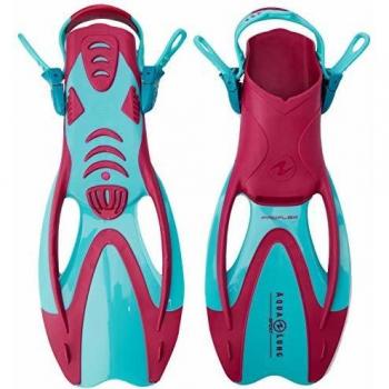 Aqua Lung Sport Zinger Jr Aletas, Unisex niños, Turquesa/Rosa Brillante, Small
