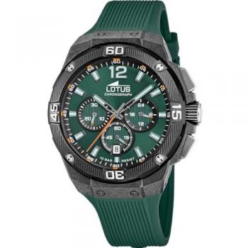 Reloj Lotus Hombre 18975/2 Cronógrafo Caucho Verde Fibra de Carbono Negro