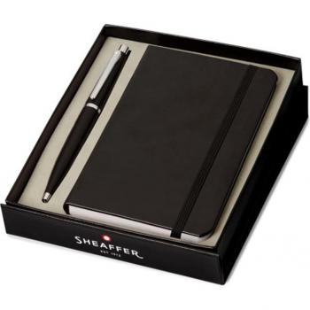 Sheaffer VFM Matte Black Nickel Plated A6 Notebook Giftset Ballpoint Pen