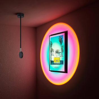 Lindby Edonita Plafón LED Moderno en Negro de Metal para Salón y Comedor con 1 Llama y Efecto de Luz