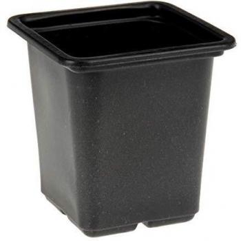 Pro Garden Macetas de cultivo, 7,5 x 7,5 x 8 cm, color negro, 12 unidades