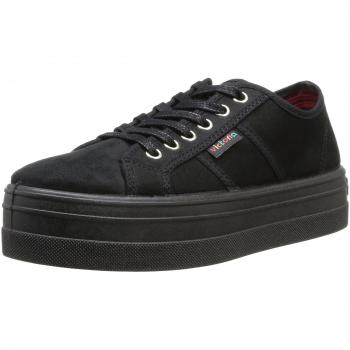 Victoria Women's Black Platform Sneakers with Recycled Suede