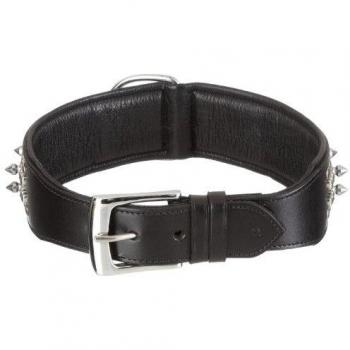 Collar de perro Nobby Delgado de cuero negro 65cm x 5cm
