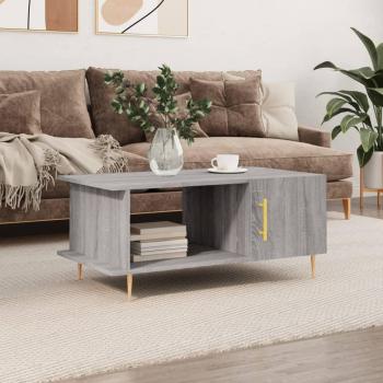 Mesa de centro madera contrachapada 90x50x40 cm Blanco, Negro, Blanco brillante - Mesita de Salón o Comedor o Auxiliar Mesa de Café Meuble Salón