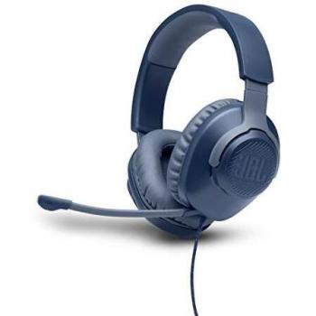 JBL Quantum 100 Auriculares para Gaming con Micrófono Boom, Sonido QuantumSOUND, Diadema Ajustable, Diseño Ligero y Cómodo, Compatibilidad Multiplataforma, Color Azul