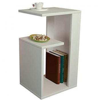 Mesa auxiliar WELLHOME con 2 estantes y almacenamiento