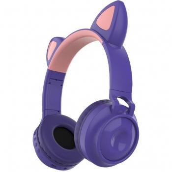 Auriculares Inalámbricos Bluetooth 5.0 con LED y Cancelación de Ruido para Niñas, Bonitos Auriculares con Micrófono y Conector Jack de 3,5mm