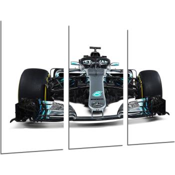 Set de 3 cuadros decorativos de Fórmula 1, Mercedes F1 W09 2018, Hamilton y Bottas, impresión digital sobre madera