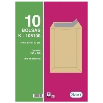 BOLSA SAM 260x360 KRAFT 90g PAQ.10 - Pack de 25 unidades
