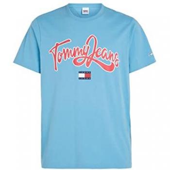 Camiseta Regular Azul Claro para Hombre con Logo Contrastante Tommy Jeans - Talla M