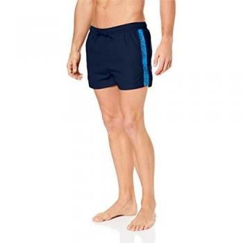 Calvin Klein Hombre Swimshorts con cordón Corto, Azul, Medium