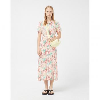 Vestido camisero con estampado de lunares