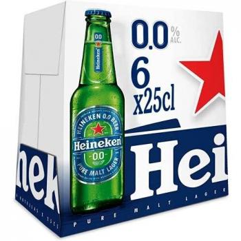 Heineken 00 Cerveza Botella, 6 x 250ml