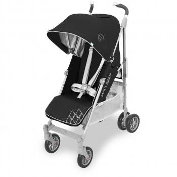 Maclaren Techno XT silla de paseo tipo paraguas ligero, Para niños de recién nacidos hasta 25 kg, capota extensible con factor UPF 50+ y asiento reclinable, Accesorios incluidos, Negro/plateado