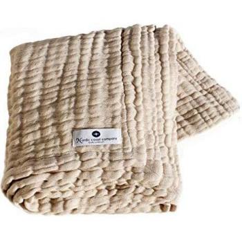 Manta de Muselina Natural 80 x 80 cm - Unisex, 100% Algodón, Transpirable y Suave