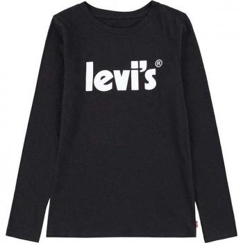 Camiseta negra con logo blanco de Levi's